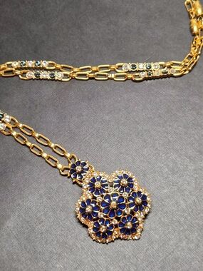 Vintage JBK Camrose & Kross Jacqueline Kennedy Floral Brooch Pendant Necklace